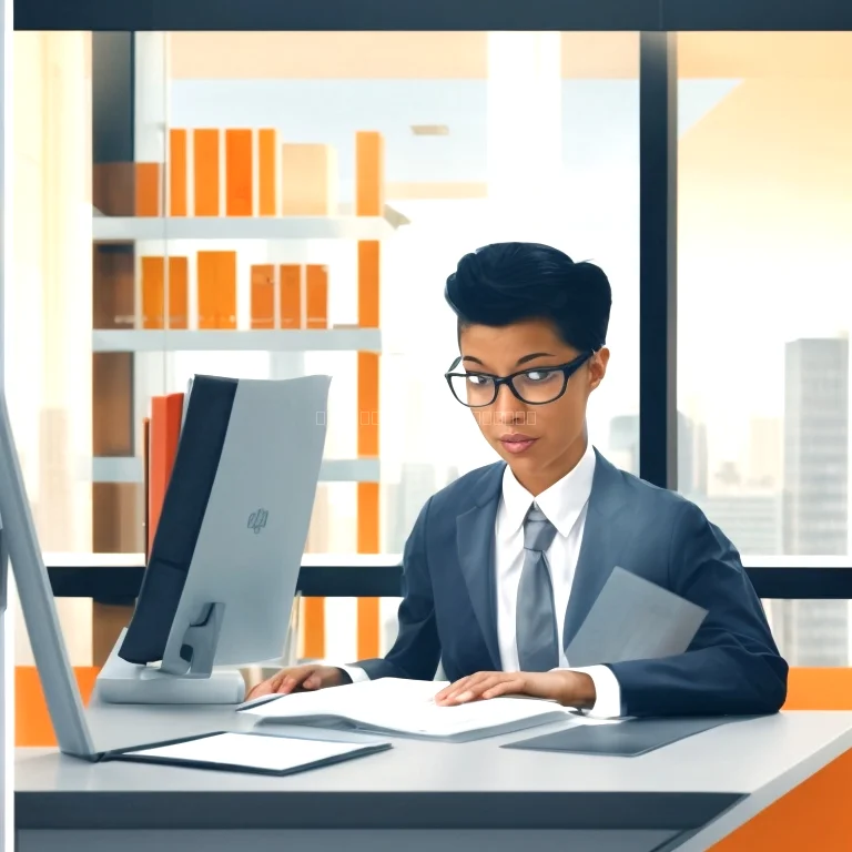 会社法務に関する書類を確認する専門スタッフ